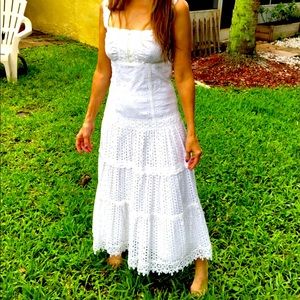 Cynthia Steffe White Eyelet Midi Dress Sz 2 NWT